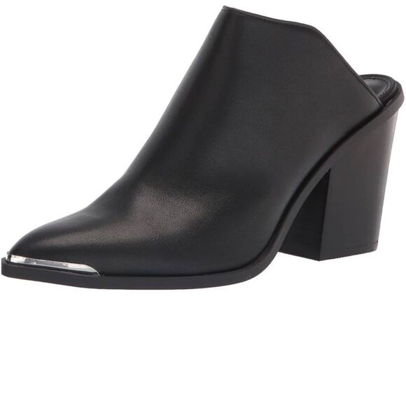 DOLCE VITA LEATHER UPPER BOOTIE THE TRELLY IN SIZE 6  wooden 3” heel NWT - Picture 2 of 7